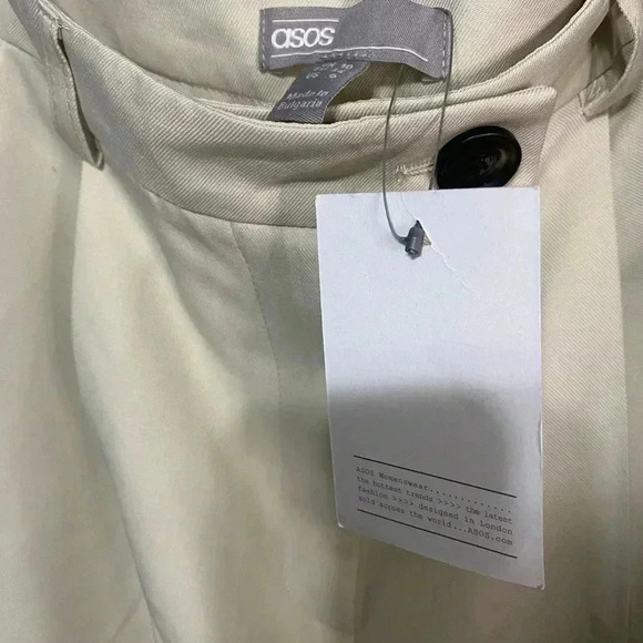 NWT ASOS DESIGN Tapered Dad Pants with Ankle Tab Detail - Picture 5 of 7